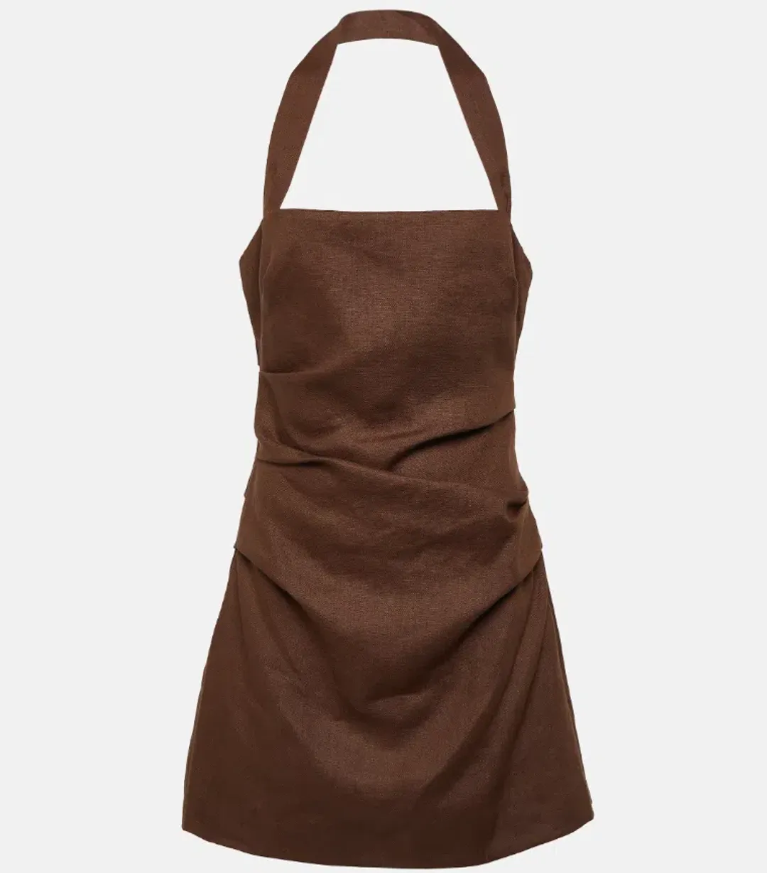 Sir The Label Noemi Halter Mini Dress in Chocolate Size 2 / AU 10 for rent on The Volte - main image