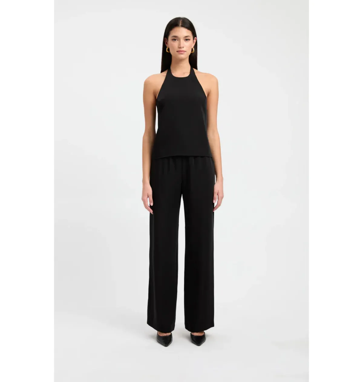 Kookai Maria Core Top and Wide Leg Pant Black for rent on The Volte - main image