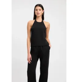 Kookai Maria Core Top and Wide Leg Pant Black for rent on The Volte - image 2