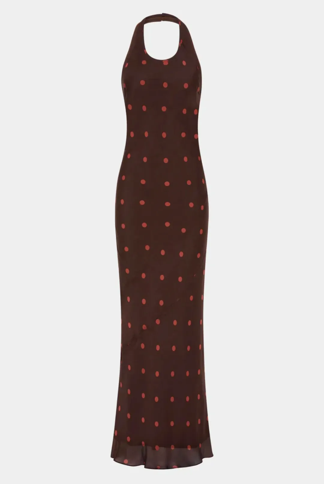 Sir the Label Toni Halter Dress in Chocolate Dot Size 2 / AU 10  for rent on The Volte - main image