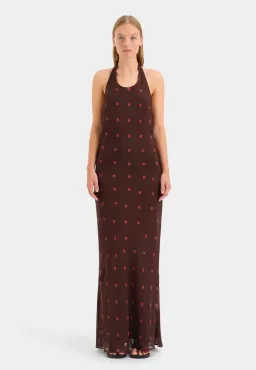 Sir the Label Toni Halter Dress in Chocolate Dot Size 2 / AU 10  for rent on The Volte - image 5