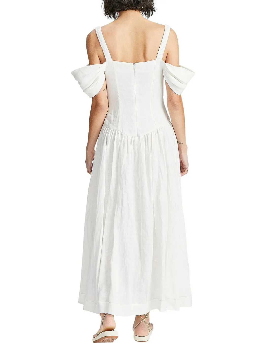 Alemais Ada Corset Midi Dress Ivory Size 6 for rent on The Volte - main image