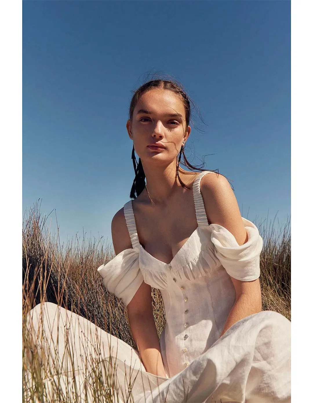 Alemais Ada Corset Midi Dress Ivory Size 6 for rent on The Volte - main image