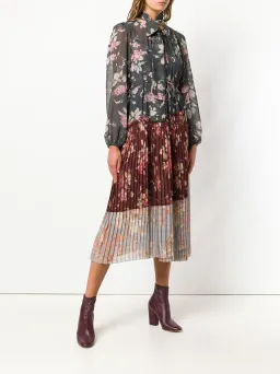 Zimmermann Unbridled Pleated Midi Dress Spliced Floral Print Size 1 / AU 10 for rent on The Volte - image 1