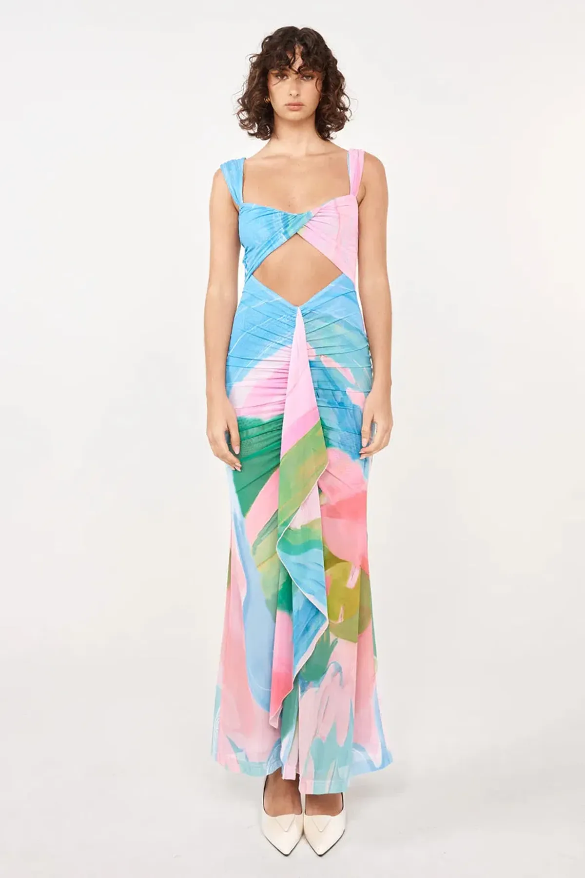 She is OLLA Imogen Mesh Dress Gaia Size 8 for rent on The Volte - main image