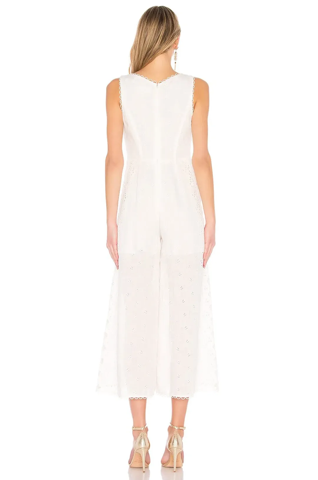 Zimmermann Helm Eyelet Vine Jumpsuit Ivory Size 0 / AU 8 for rent on The Volte - main image