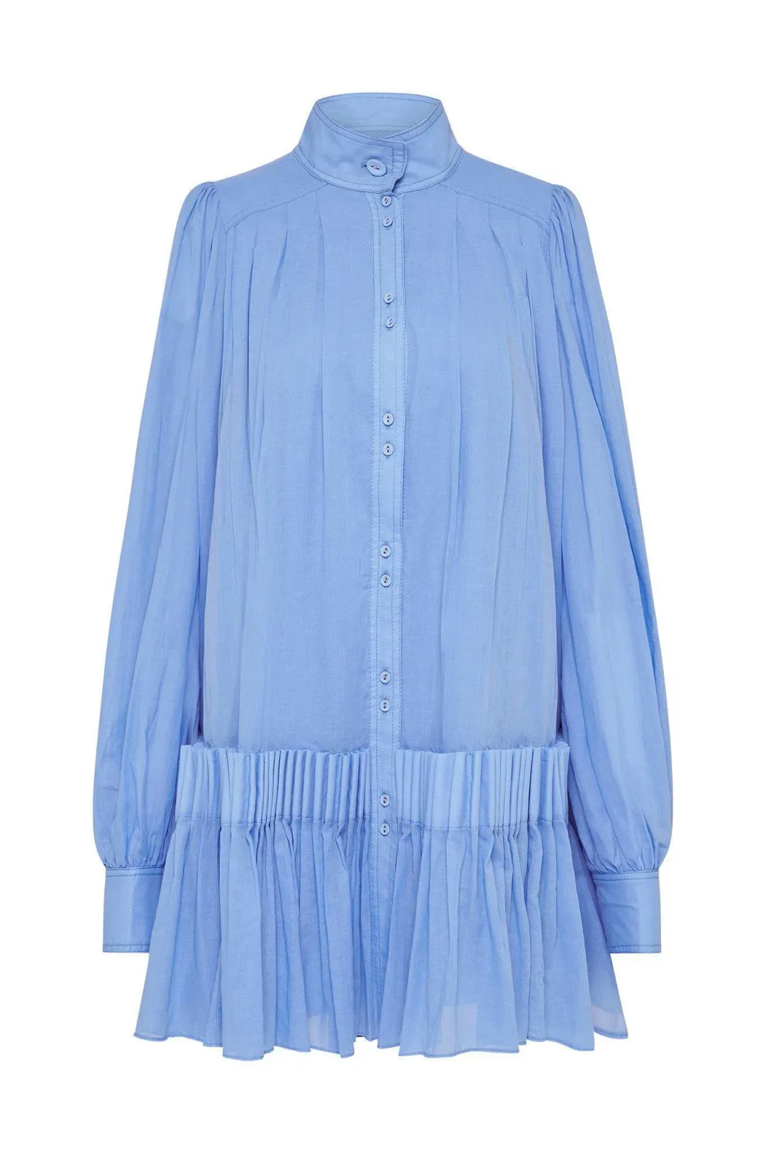 Aje Pavillon Pleat Mini Dress Cornflower Blue Size 10 for rent on The Volte - main image