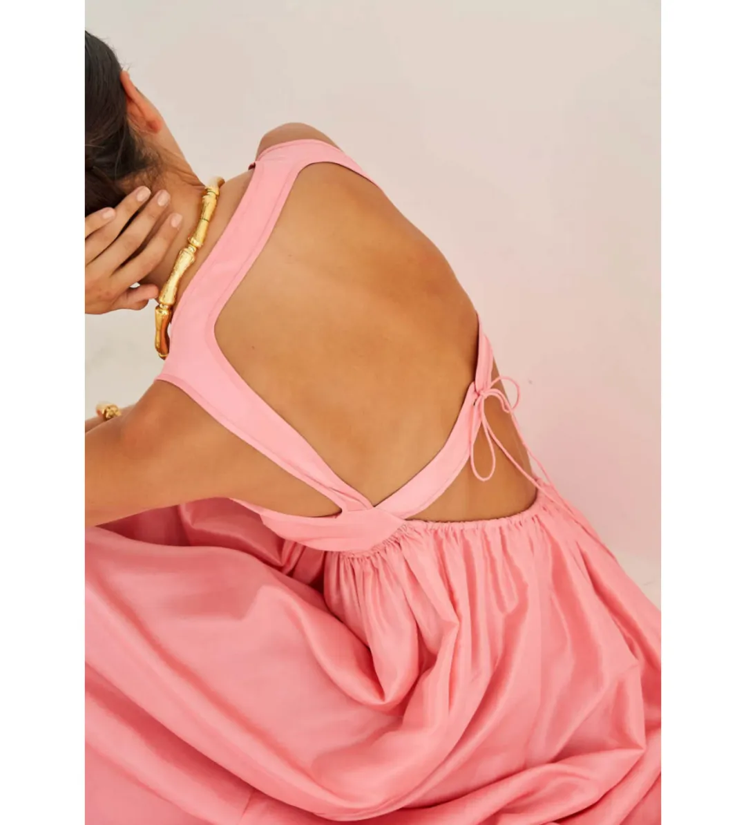 Oroton Strappy Sun Maxi Dress Pink Size AU 10 for rent on The Volte - main image