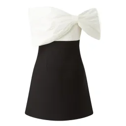 Rachel Gilbert Bow Kace Mini Dress Black/White Size 8 for rent on The Volte - image 2