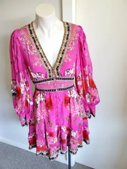 Camilla x Robbie Williams Button Front Frill Dress pink XXS What Happens on TOUR for rent on The Volte - image 13