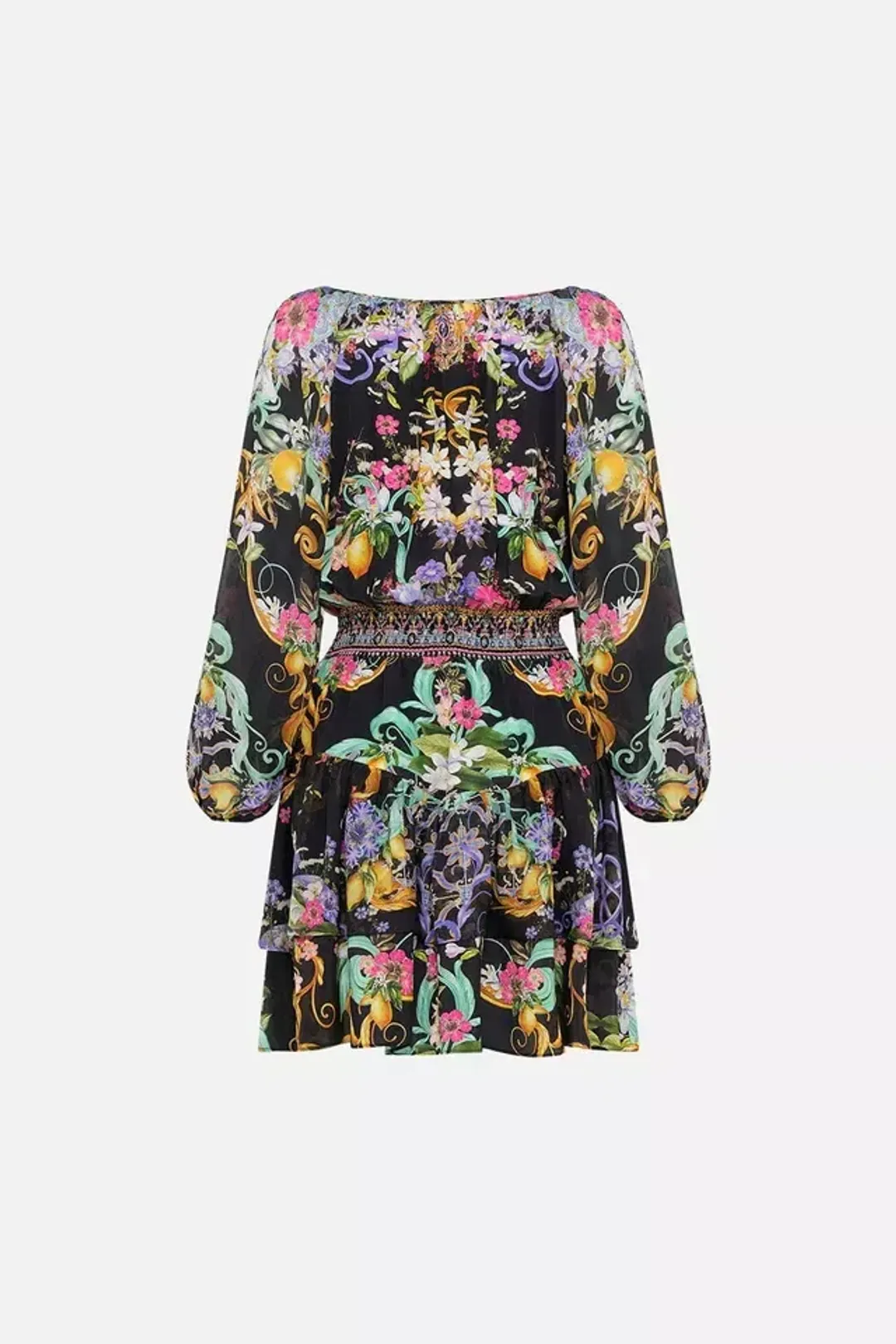 Camilla Meet Me In Marchesa Double Ruffle Dress Long Sleeves Size S/Au 10 for rent on The Volte - main image