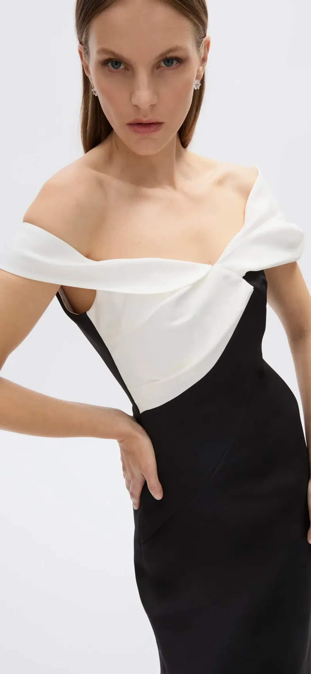 Rachel Gilbert Delilah Gown Black/White Size 8 for rent on The Volte - main image