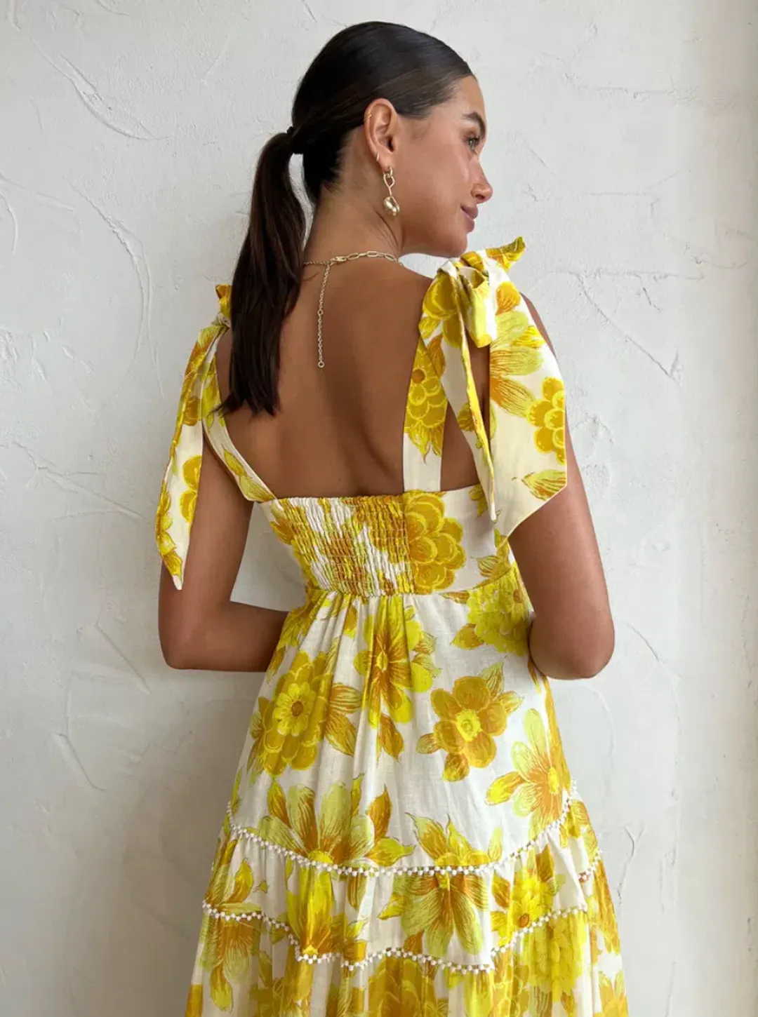 Alemais Sonny Midi Sundress in Lemon Size AU 6 for rent on The Volte - main image