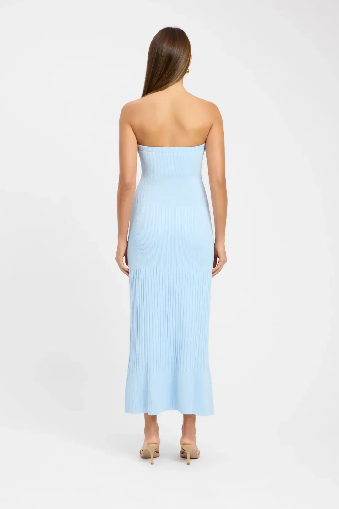 Kookaï Serah Strapless Midi Dress Light Blue Size AU8 for rent on The Volte - main image