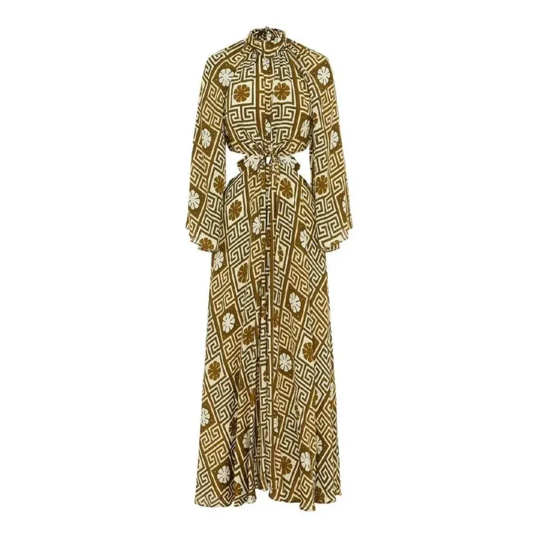 Alemais Dimi Cut Out Jacquard Midi Dress Multi Size 12 for rent on The Volte - main image