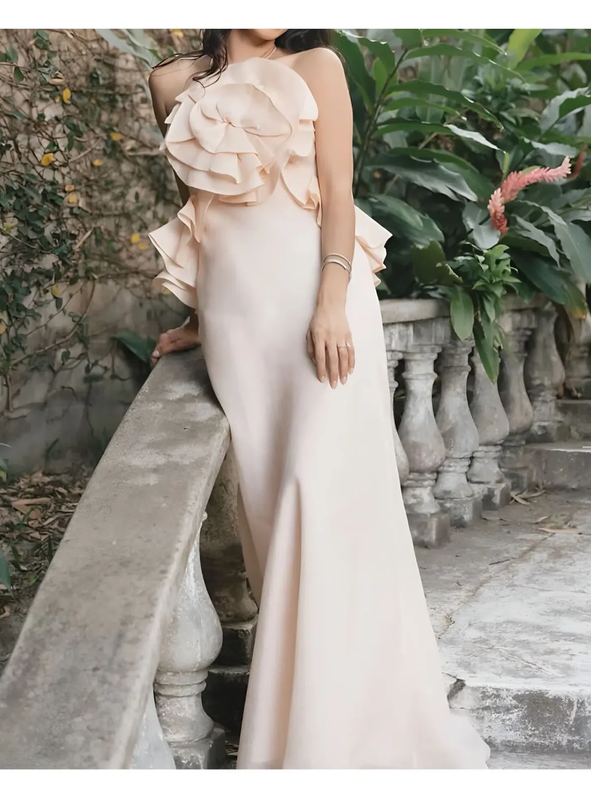 Zimmermann Crush Ruffle Halter Maxi Dress in Peach 0P / AU 6  for rent on The Volte - main image