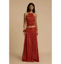 Arcina Ori Juliette Halter and Skirt Set in Red Size Small / AU 8 for rent on The Volte - image 1