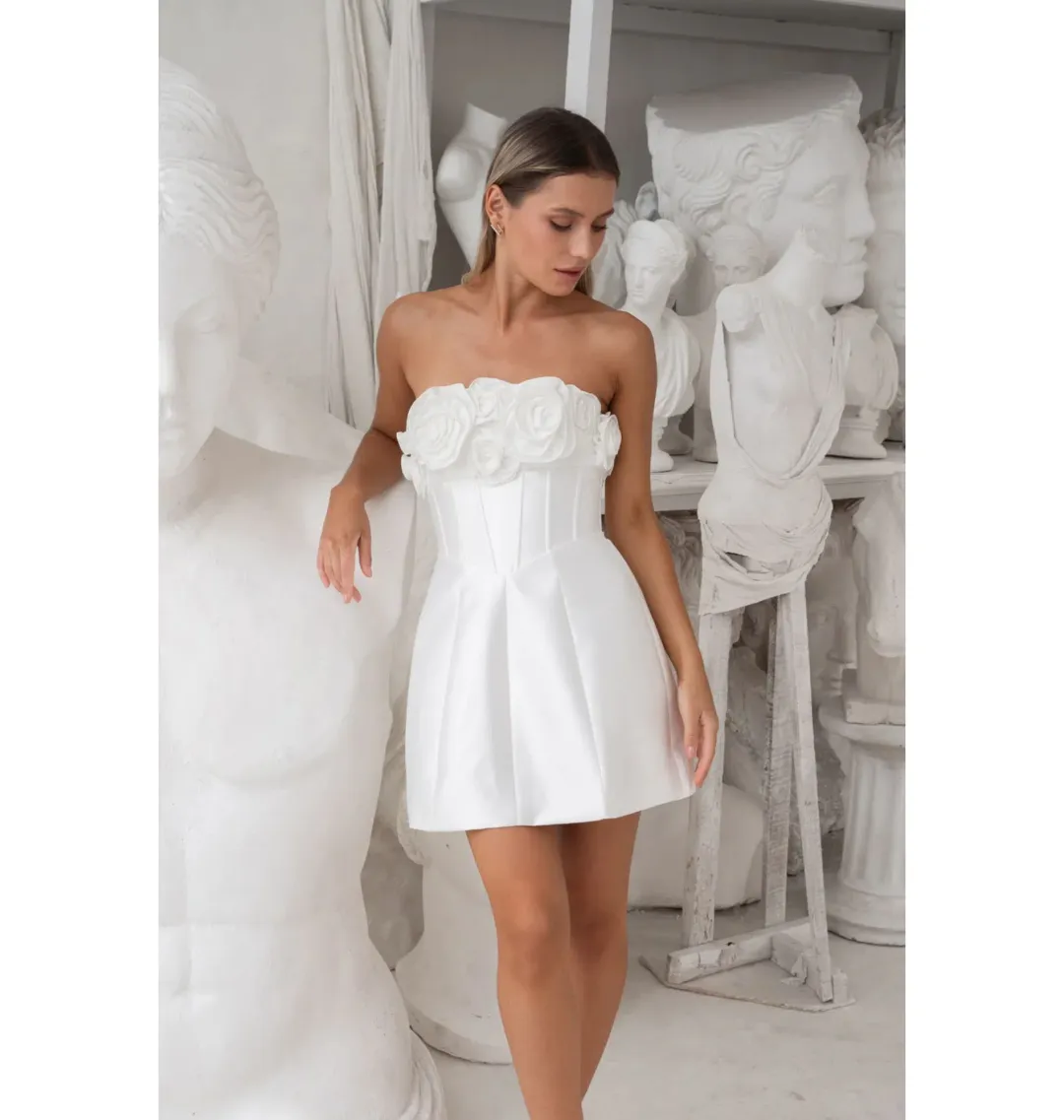 Eliya The Label Tehanni Dress in White Size AU 8 for rent on The Volte - main image