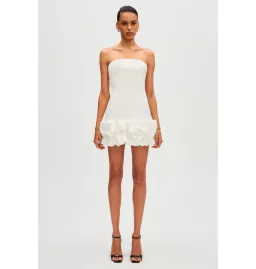 Misha Sapphire Crepe Mini Dress Ivory Size 8/S for rent on The Volte - image 1
