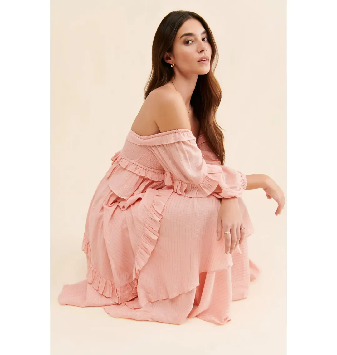 Spell & The Gypsy Clementine Mermaid Maxi Dress Pink Size AU 10  for rent on The Volte - main image