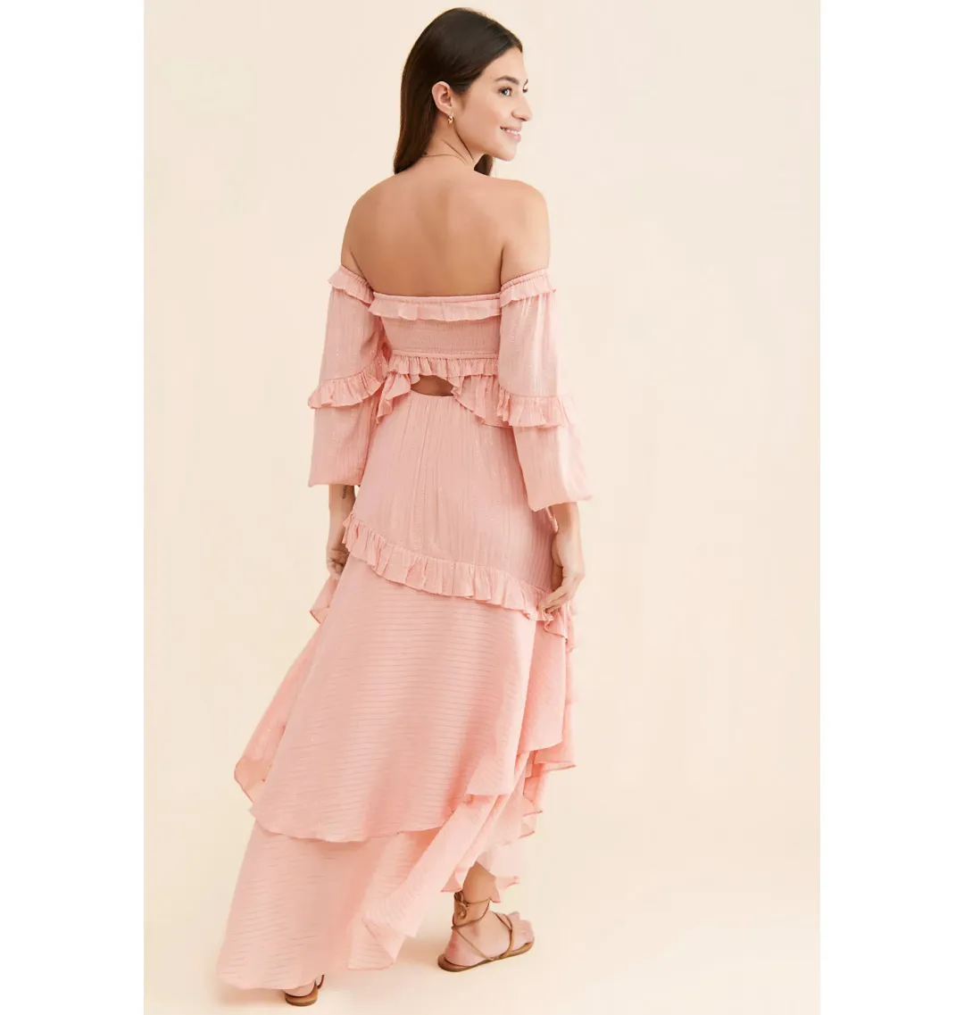 Spell & The Gypsy Clementine Mermaid Maxi Dress Pink Size AU 10  for rent on The Volte - main image