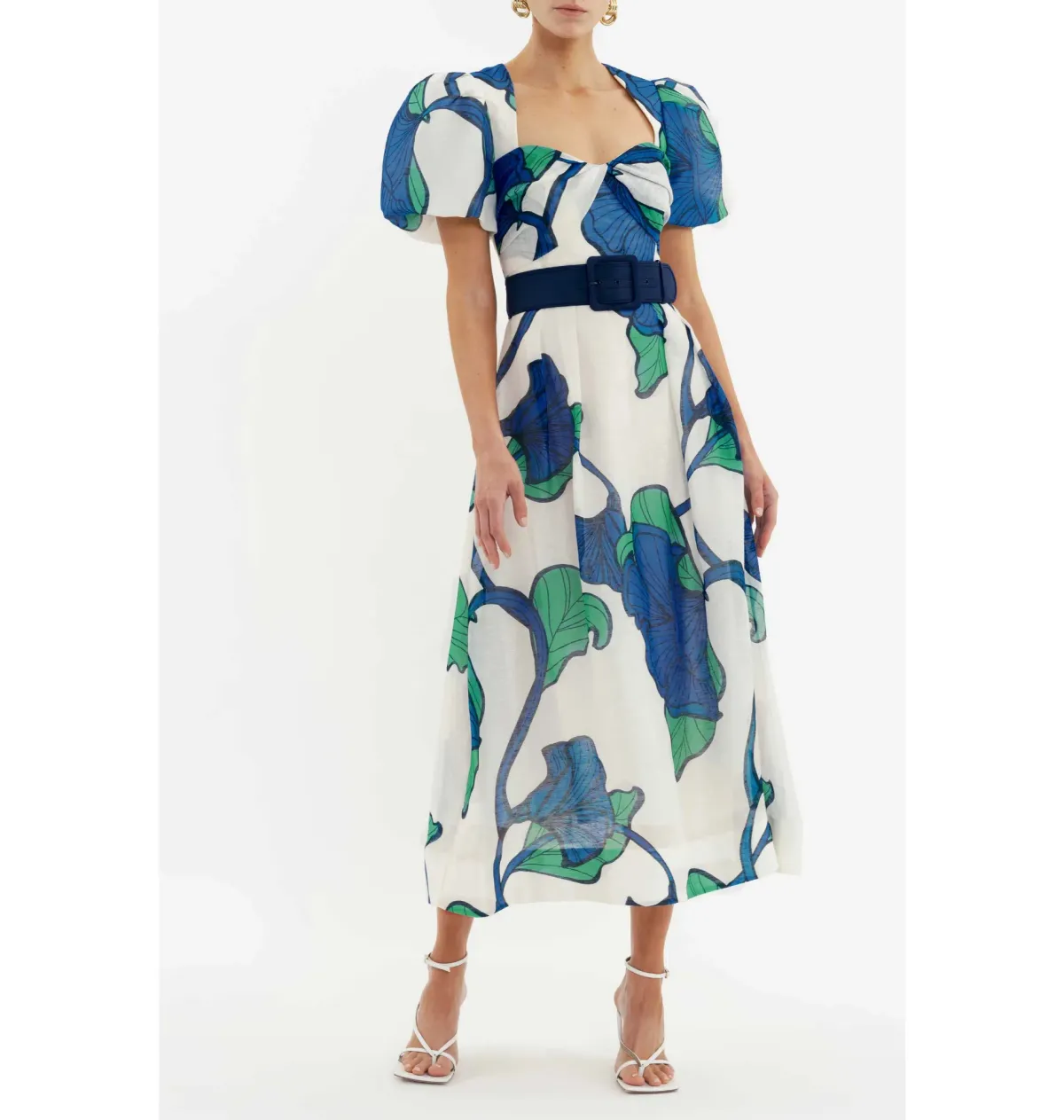 Rebecca Vallance Blue Ivy Midi Dress Print Size AU 14 for rent on The Volte - main image