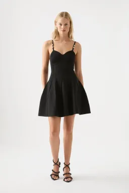 AJE Phaedra Ottoman Bustier Dress Black Size XS / AU 6 for rent on The Volte - image 1