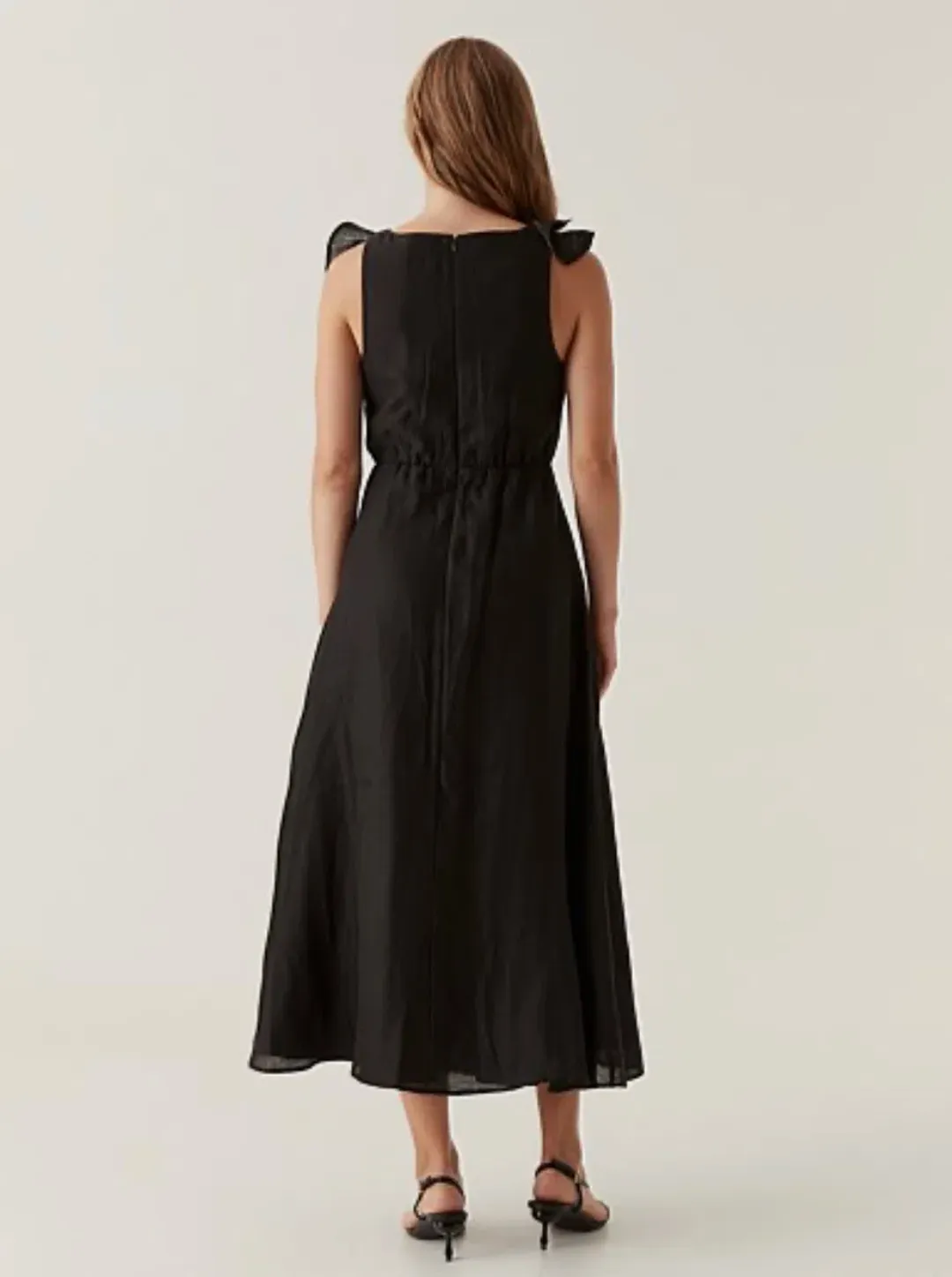 Aje Genesis Midi Black Dress Black Size AU 8 for rent on The Volte - main image