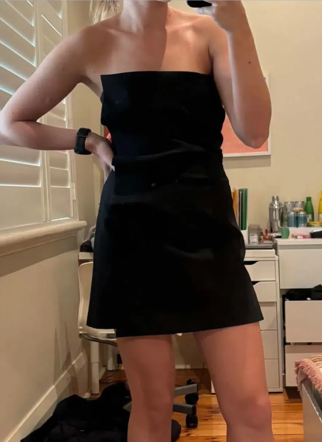 Sir the Label Leonardo Pleated Mini Dress Black Size 8 for rent on The Volte - main image