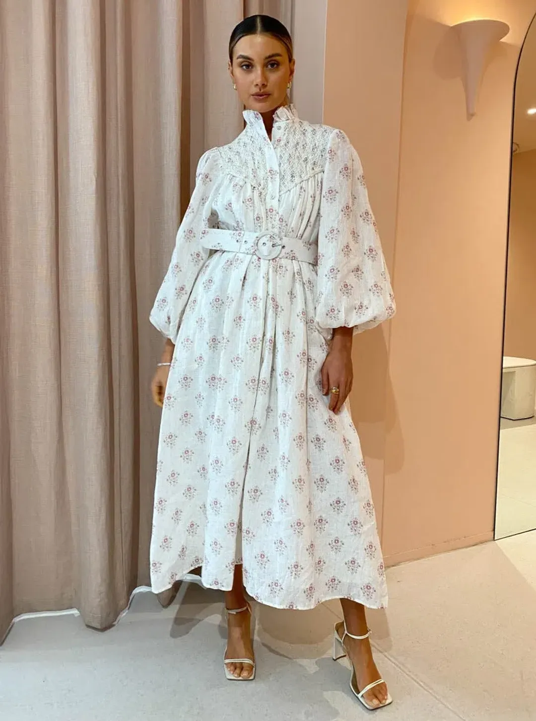 Palm Noosa Apollo Dress in Delicate Floral Size 10  for rent on The Volte - main image