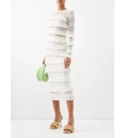 Zimmermann Wonderland Frilled Lace Top and Midi Skirt Set White Size 0 / AU 8  for rent on The Volte - image 2
