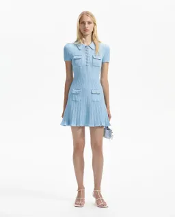 Self Portrait Sequin Knit Mini Dress Blue Size M / AU 10 for rent on The Volte - image 1