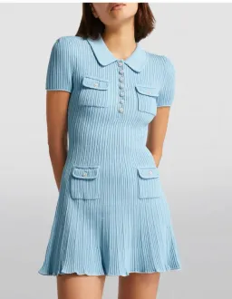 Self Portrait Sequin Knit Mini Dress Blue Size M / AU 10 for rent on The Volte - image 2