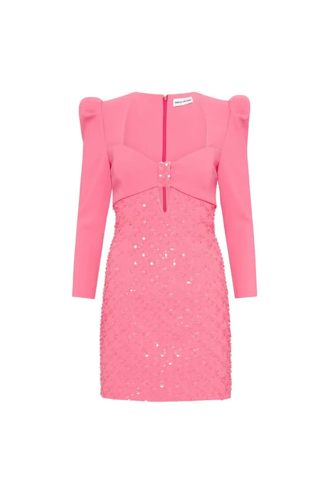 Rebecca Vallance Marie Long Sleeve Mini Dress Pink Size 10 for rent on The Volte - main image