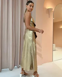 Acler Queensbridge Dress In Golden Size AU 14 for rent on The Volte - image 4