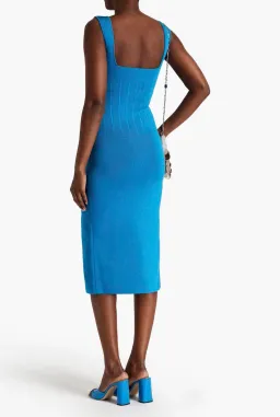 Galvan London Electra Stretch Knit Midi Dress Electric Blue Size XL / AU 16 for rent on The Volte - image 6