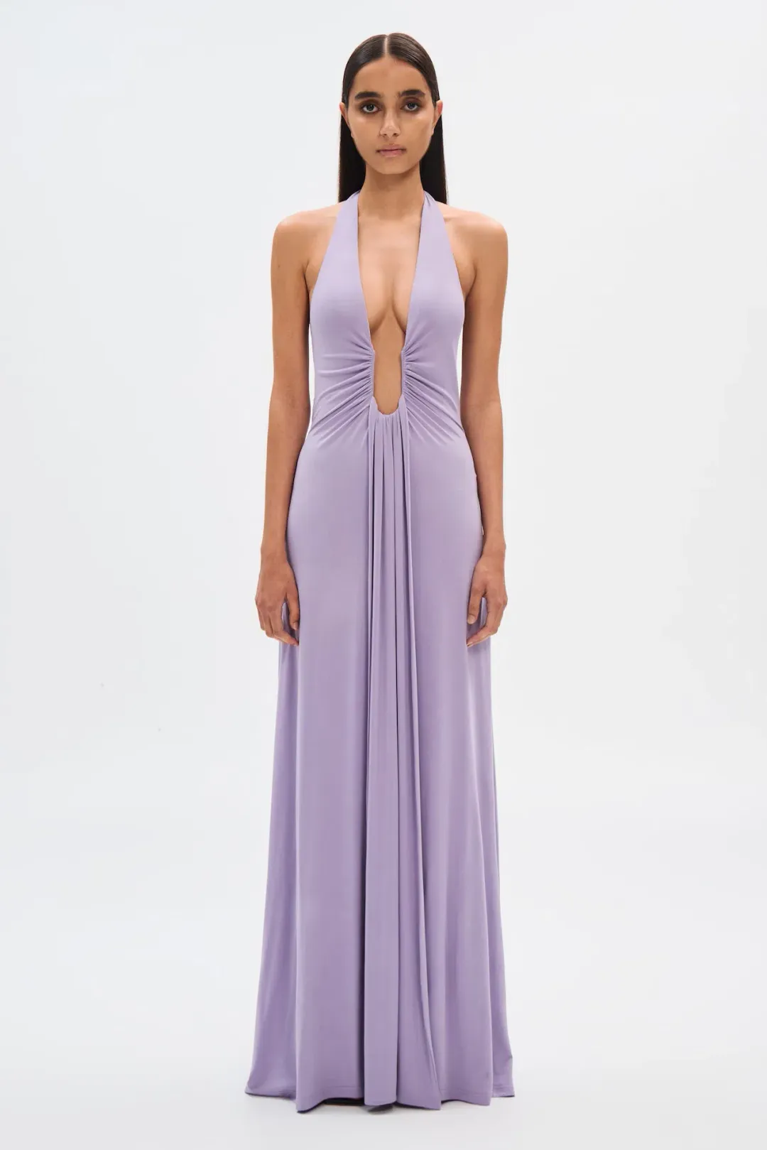 Misha Jennifer Cupro Maxi Dress Lilac Size 6/XS for rent on The Volte - main image