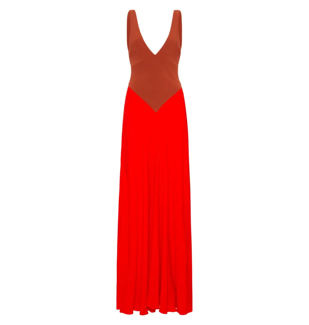Bianca Spender Vermillion Crepe Spheres Dress Red Size AU 8 for rent on The Volte - main image