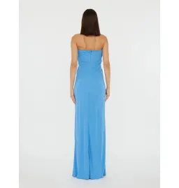 Christopher Esber Arced Palm Strapless Dress in Boston Blue Size AU 10 for rent on The Volte - image 3