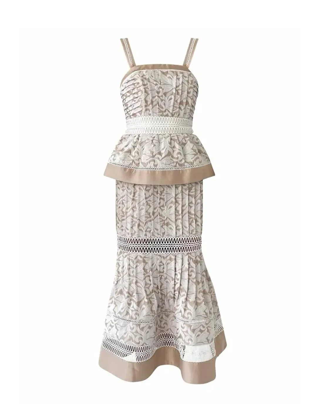 Aje Miramare Midi Dress Oriental Lace Embroidered wedding event Size AU 10 / us 6 for rent on The Volte - main image