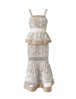 Aje Miramare Midi Dress Oriental Lace Embroidered wedding event Size AU 10 / us 6 for rent on The Volte - image 1