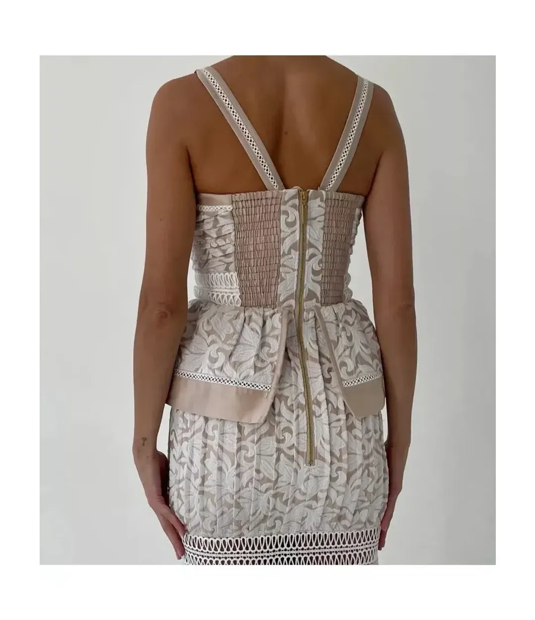 Aje Miramare Midi Dress Oriental Lace Embroidered wedding event Size AU 10 / us 6 for rent on The Volte - main image