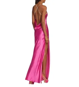 Michael Lo Sordo Charlie Bias Halter Dress Pink Size AU 8 for rent on The Volte - image 3