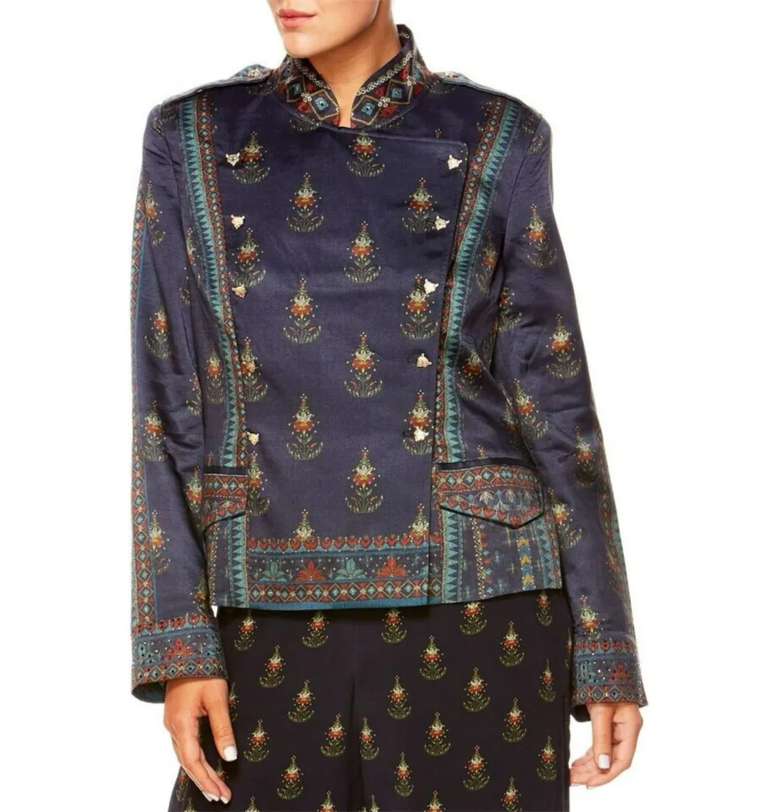 Camilla Bliss Of Bohemia Blazer Double Breasted Tailored Jacket Boho Leopard Size 10/M   for rent on The Volte - main image