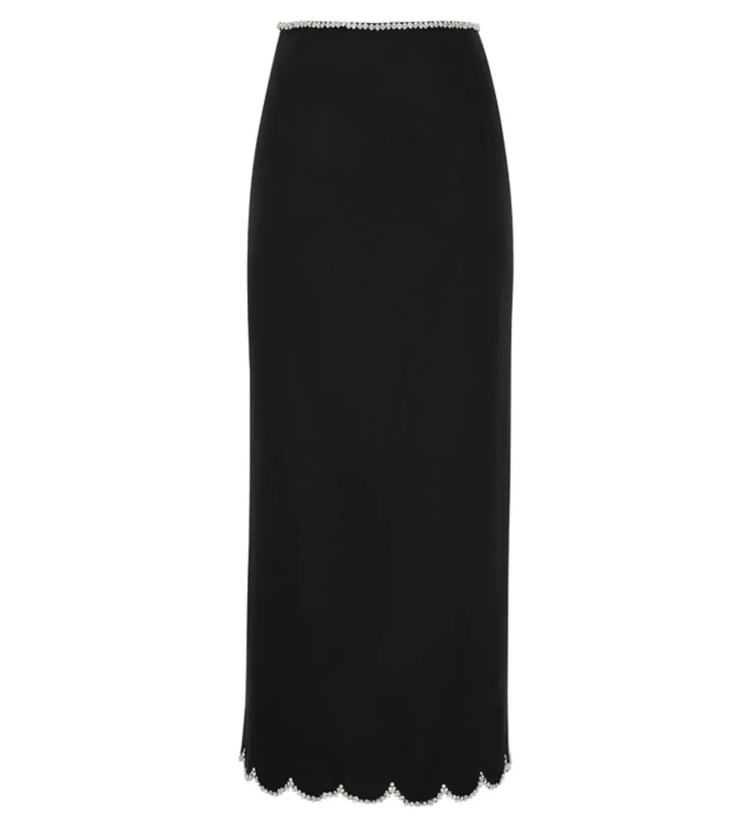 Zimmermann Crush Scallop Top and Skirt Size 0P / AU 6 Set in Black for rent on The Volte - main image