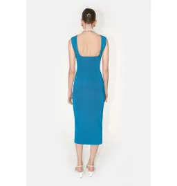 Galvan London Electra Stretch Knit Midi Dress Electric Blue Size XL AU 14 for rent on The Volte - image 5