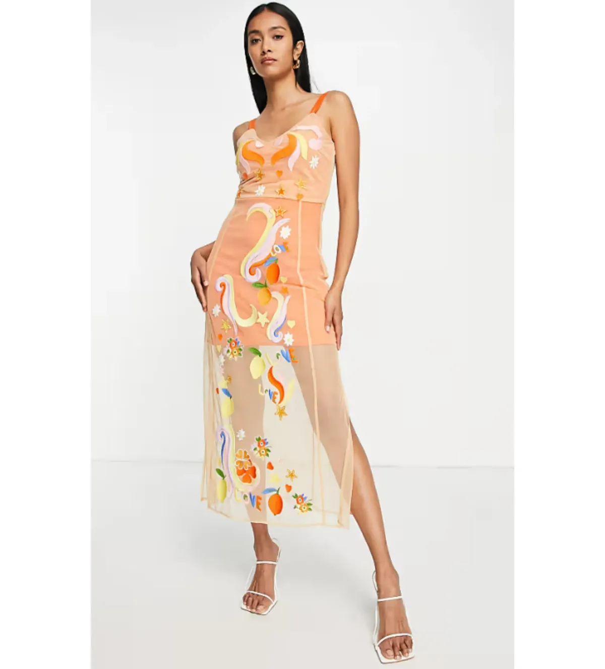 Never Fully Dressed Orange Midi Dress Orange Size AU 14 for rent on The Volte - main image