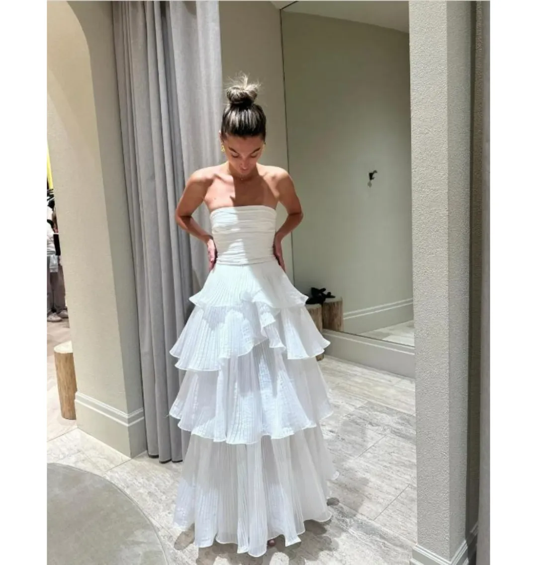 Aje Set Sunbeam Bustier and Cosmos Skirt in White Size AU 4  for rent on The Volte - main image