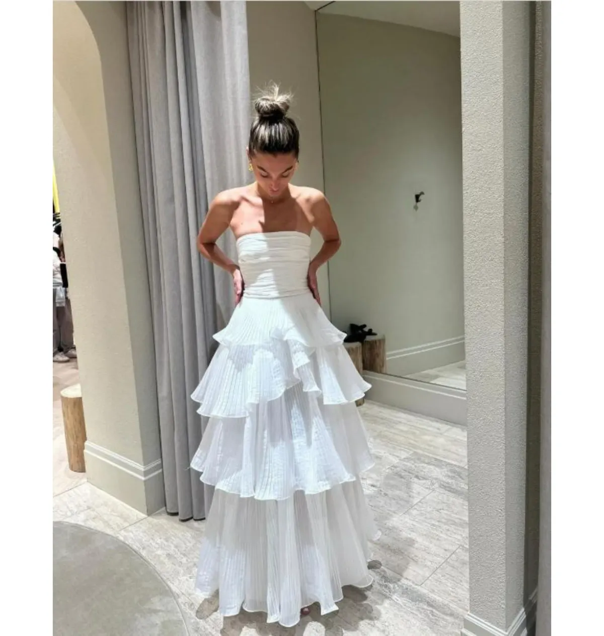 Aje Set Sunbeam Bustier and Cosmos Skirt in White Size AU 4  for rent on The Volte - main image