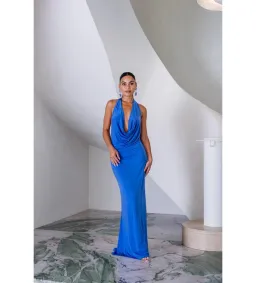 Sneaky Link Saint Plunge Maxi Dress in Sapphire Size AU 8 for rent on The Volte - image 1
